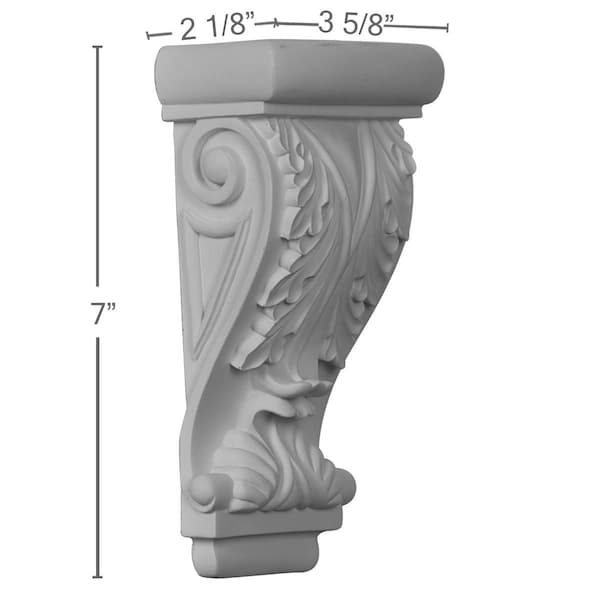 3 5/8W X 2 1/8D X 7H Leaf Corbel